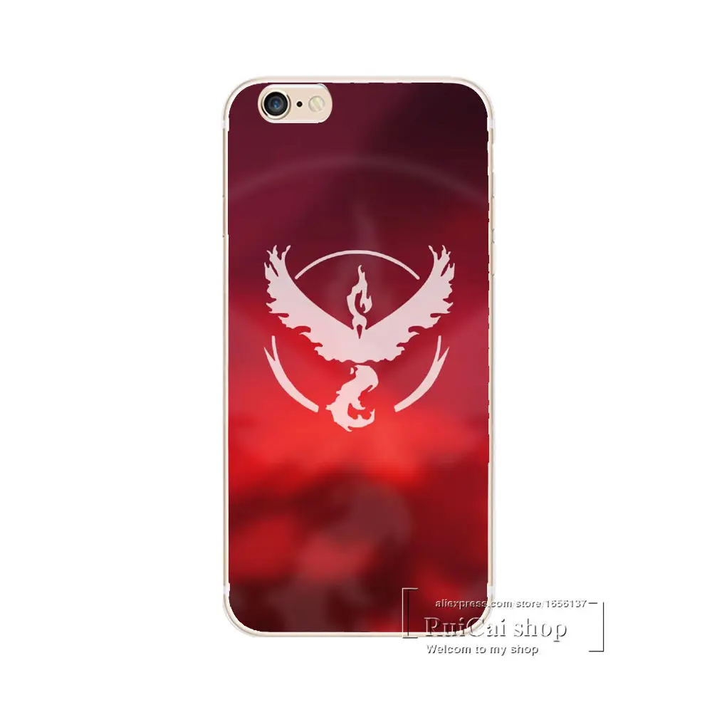 Pokemons Go Game Team Valor Mystic Instinct Soft Silicone Cases For iphone 6 6S 6Plus Plus Phone Cover TPU Coque |