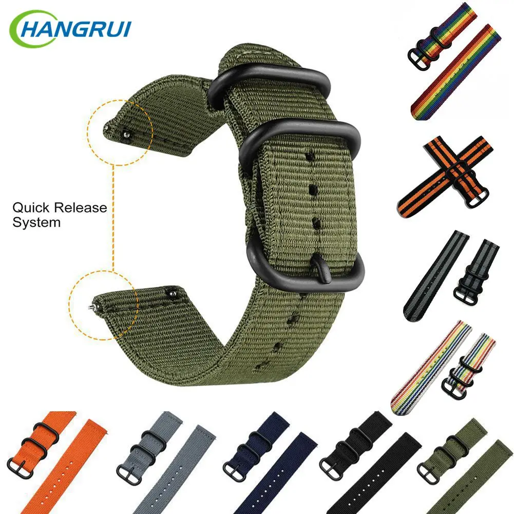 Нейлоновый холщовый ремешок HANGRUI для Xiaomi huami Amazfit stratos 2 Bip PACE Youth браслет на