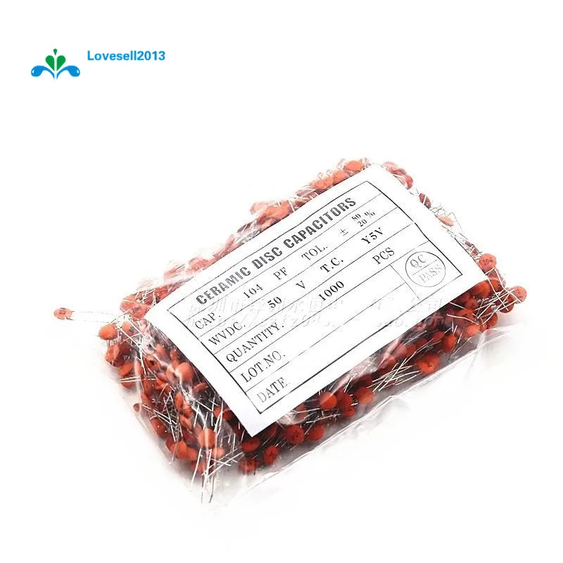 

Керамические дисковые конденсаторы 0,1 мкФ 50V 104 DIP, 50 шт.