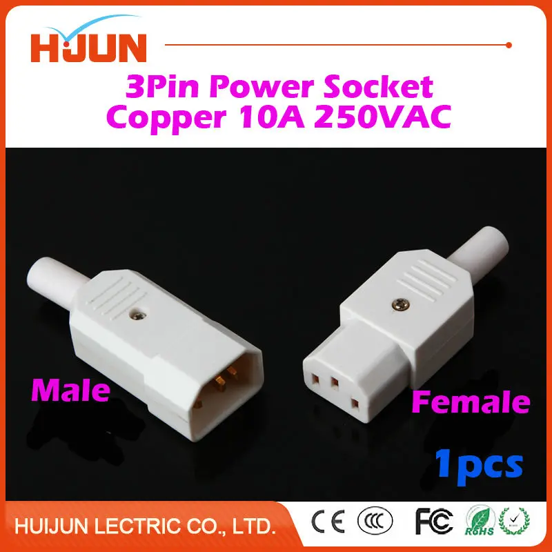 Высококачественный 3 контактный Штекерный и гнездовой разъем питания медный