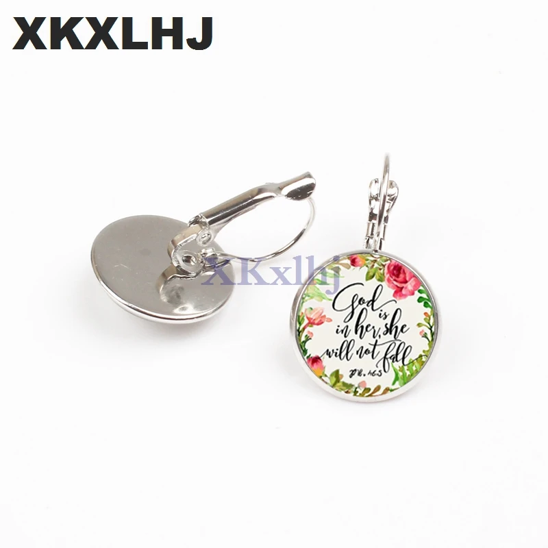 XKXLHJ Bible Poetry Earrings God on her she will not degenerate into a female Christian faith gift | Украшения и аксессуары