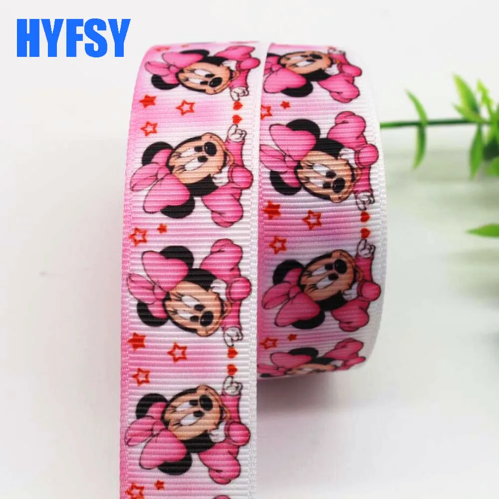 22mm 10043 22 25 мм 10 ярдов мультфильм ленты DIY волос лук материал подарок посылка корсажные ленты мышь - Цвет: 22mm