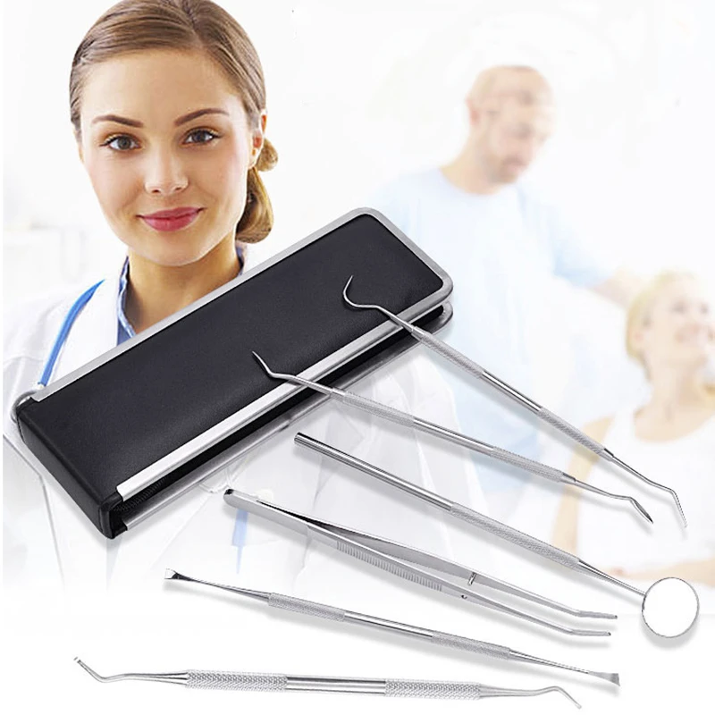 6PCS a Set Teeth Scraper Waxing Carving Kit Dental Lab Tools Equipment Oral Hygiene Instruments Care with Bag | Красота и здоровье