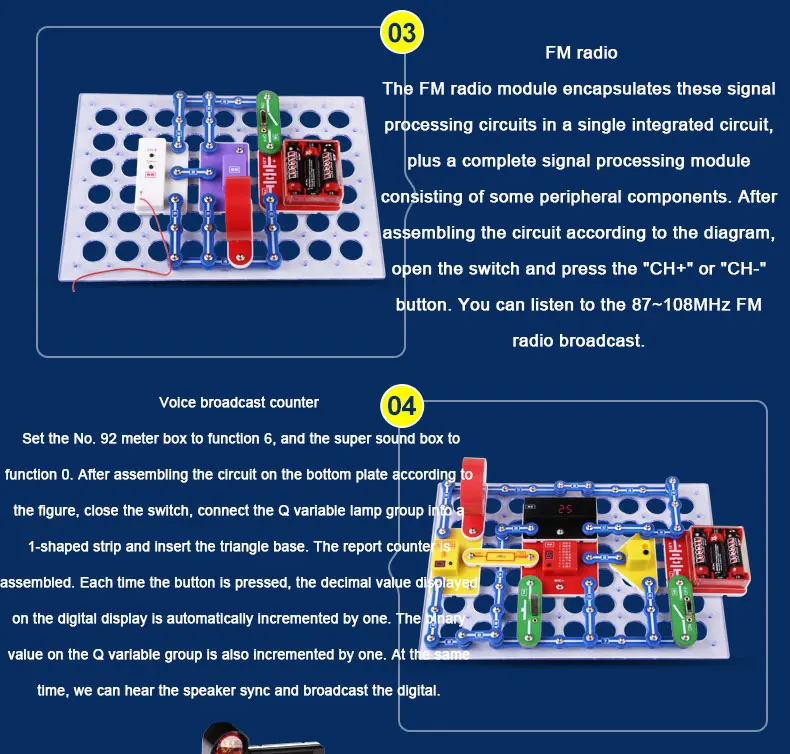 84 Pcs Electronic Building Blocks DIY Assembling Snap Circuits Traffic Light Kid's Science Creative Early Learning Toys Gift