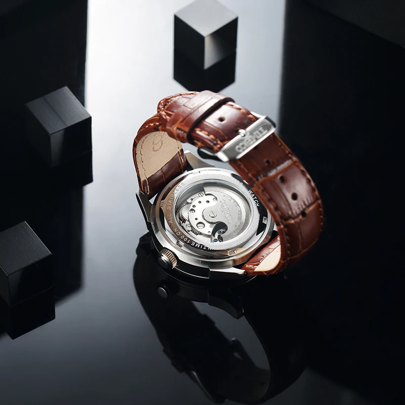 2016 Новый Time100 мужские Механические часы с автоподзаводом Солнце Фаза