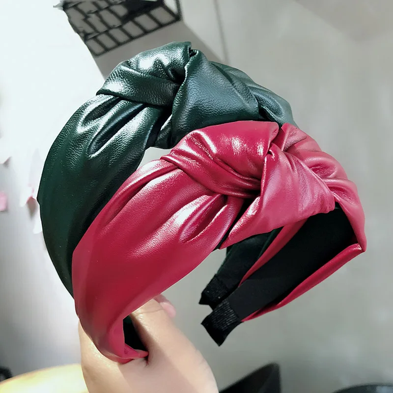 2019 новые весенние женские повязки на голову тюрбан в винтажном стиле Кожаные