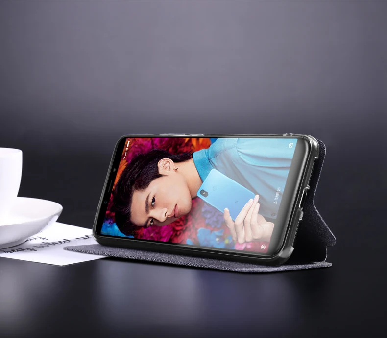 Mi A2 lite чехол MOFI для xiaomi mi A2 тканевый флип-чехол для xiaomi mi A2 lite силиконовый задний чехол Полный чехол Деловой чехол