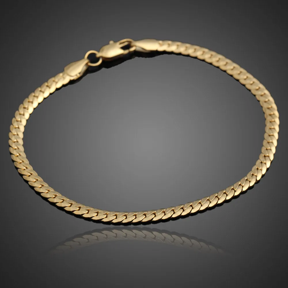 Роскошные мужчины женщины позолоченный ну вечеринку цепи браслет подарка