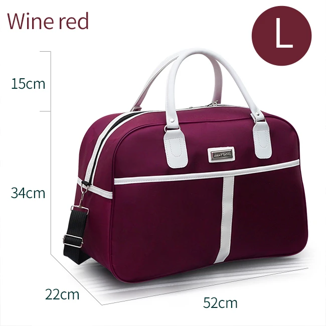 L Wine red Женские сумки для путешествий из ткани Оксфорд, водонепроницаемые, вместительные, модная сумка, женская сумка для путешествий T734, дорожная сумка для женщин на выходные - Цвет: L Wine red