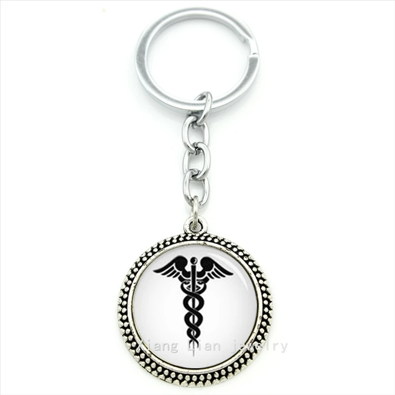 Винтажная медаль класса цепочка для ключей caduceus символ художественная подвеска