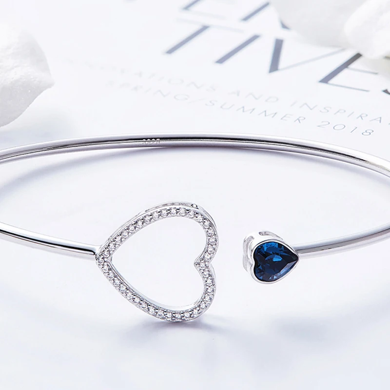 CDE украшенный кристаллами Pulseras Mujer Moda Стерлинговое Серебро 925 пробы браслет с