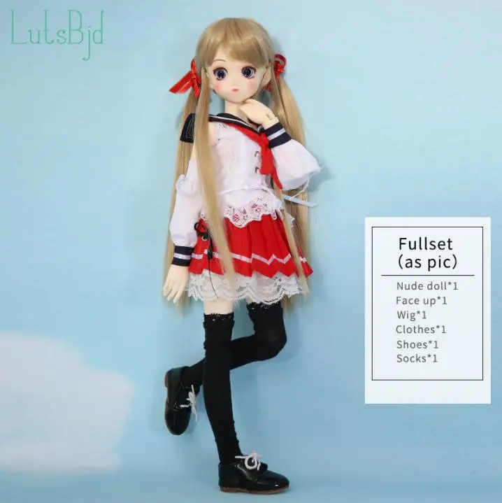 OUENEIFS Coco Luts Kid Delf Girl bjd sd кукла 1/4 модель тела Девушки Мальчики глаза высокое качество игрушки магазин смолы мини игрушка кукла - Цвет: Fullset in NS as pic