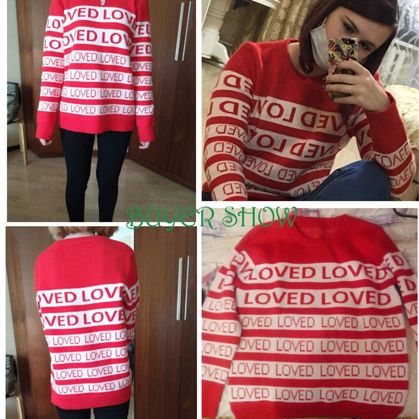 2018 Luxury Designer Runway Sweater Women Loved Sweaters And Pullovers Winter Clothes Knitted Jumper Pull Femme Knitwear | Женская