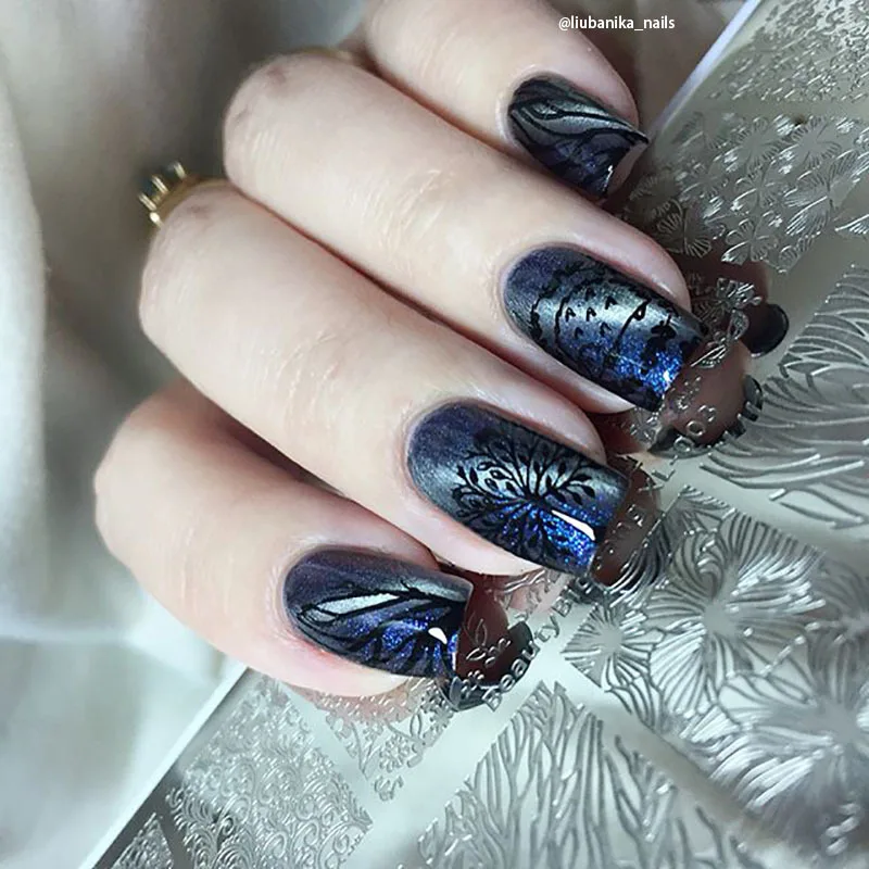 BeautyBigBang пластина для стемпинга для нейл-арта Геометрические Цветочные изображения осенняя Тема для ногтей лак штамповки пластины BBB XL-024