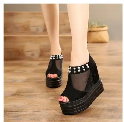 

2019 Summer Women Sandals Casual Platform Female Wedges Shoes Fish Mouth Student Shoes Thick Bottom Cover Heel Roman Sandals