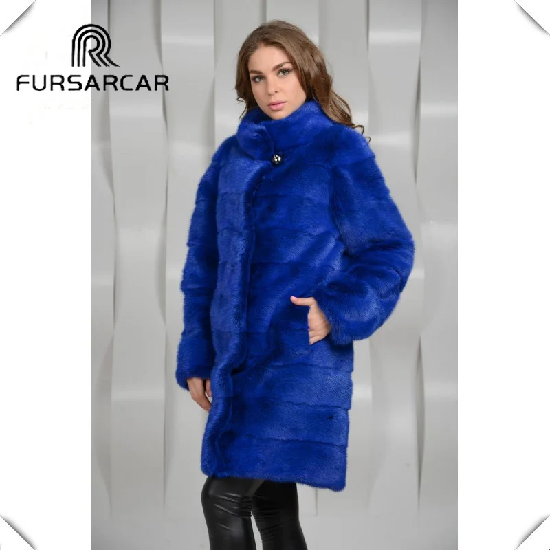 Меховая женская шуба из натуральной норки FURSARCAR теплая зимняя куртка цельного