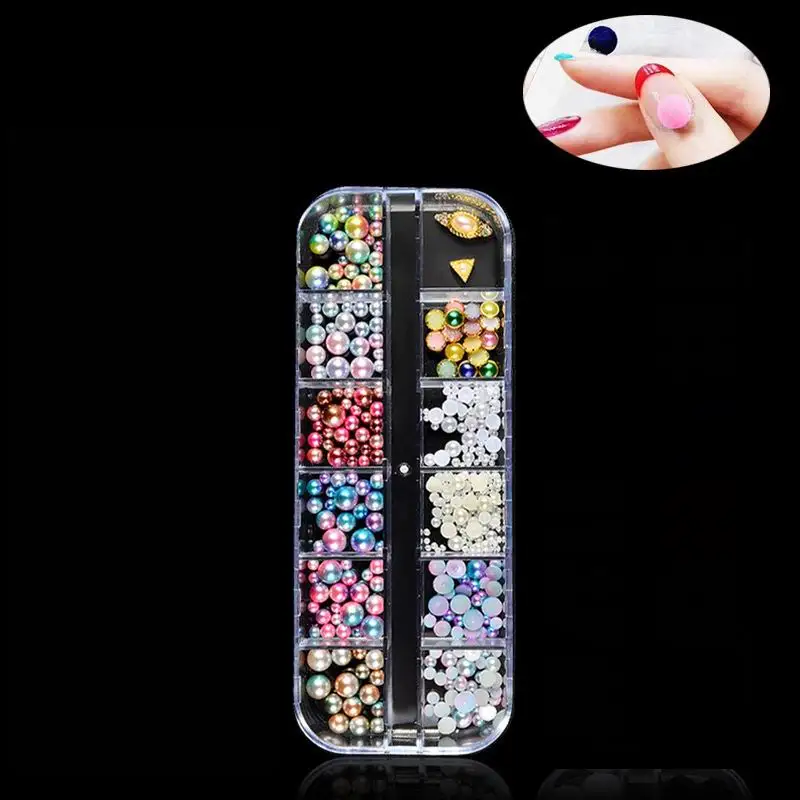 1 Crystal Case Стразы для ногтей советы смешанный цветной блеск дизайнов маникюр