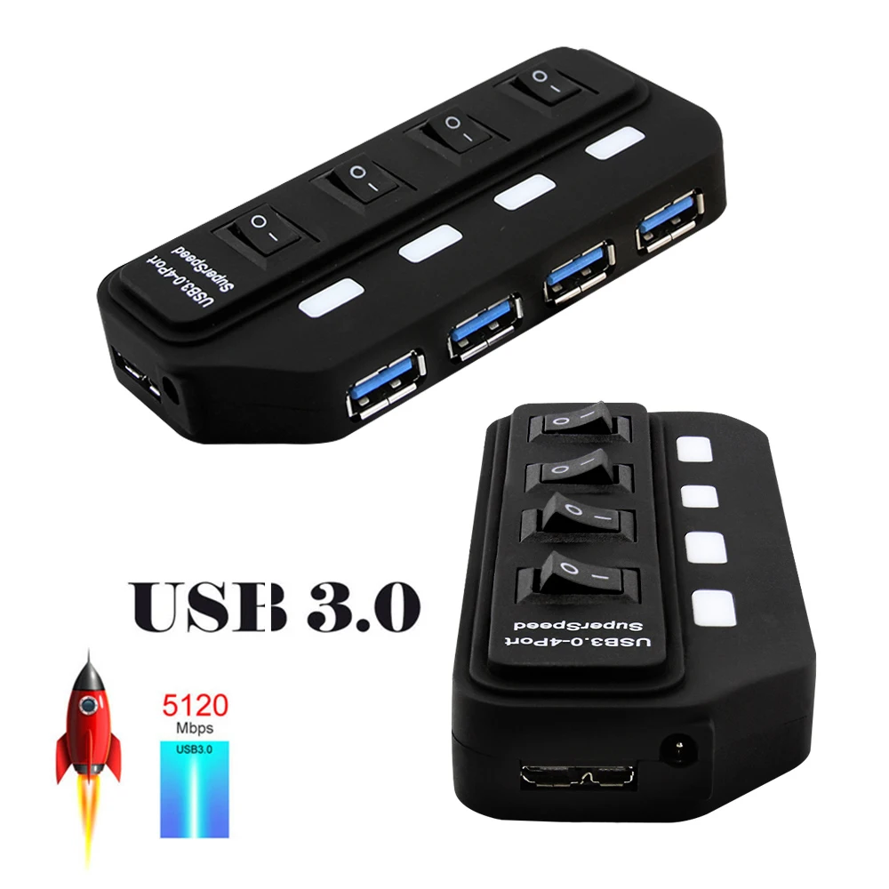 CHYI 4 порта Usb 3,0 концентратор мульти в одном комбо мини Usb3.0 сплиттер с AU/EU/US/UK адаптер питания зарядное устройство высокоскоростные аксессуары для ПК