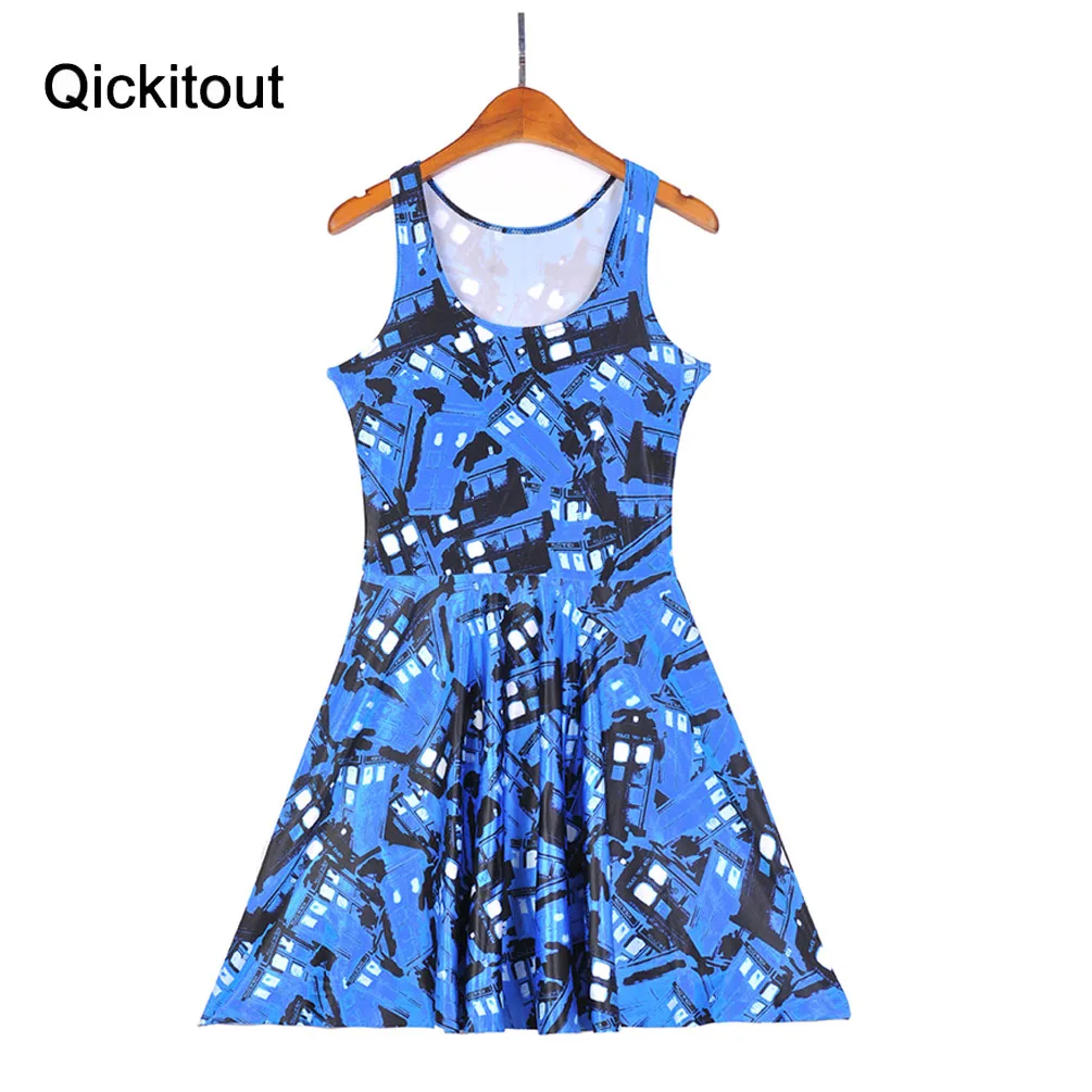 Женское платье без рукавов Qickitout черное пляжное с цифровым принтом для телефона |