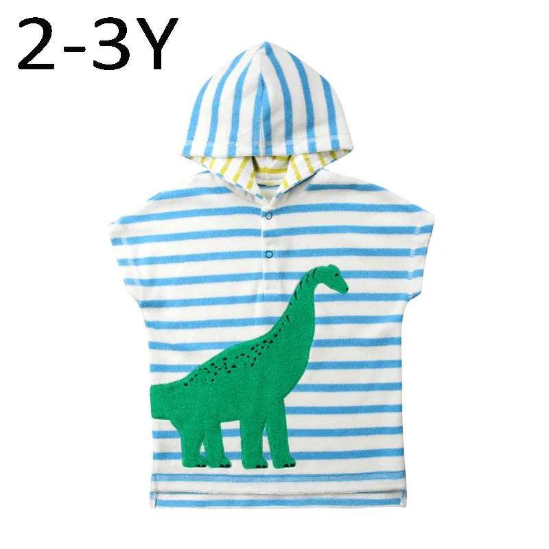 Dinosaur 2 to 3 Year Детское банное полотенце с капюшоном, детское милое пончо, пляжная одежда для бассейна, детский банный халат, мультяшное полотенце для маленьких мальчиков и девочек, купальное полотенце - Цвет: Dinosaur 2 to 3 Year