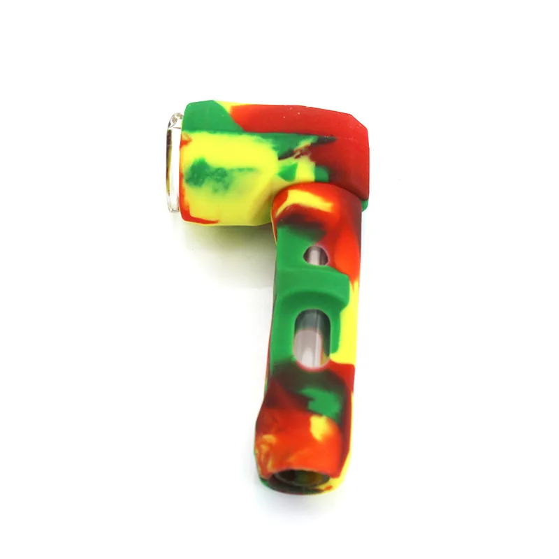 FDA Ударопрочный силиконовый в форме курительная трубка со стеклянной чашей Pipa