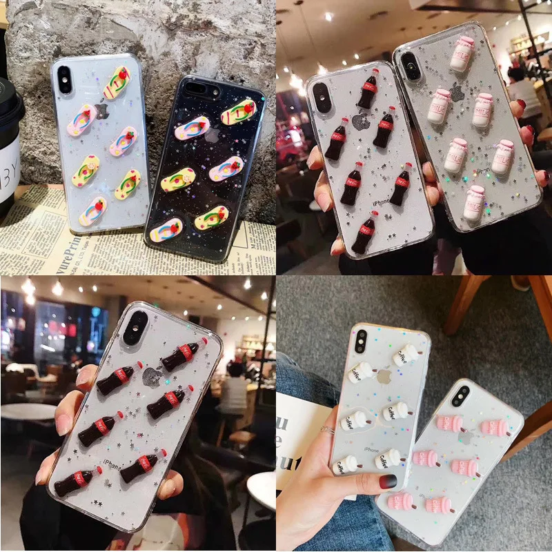 3D Вьетнамки колы бутылки напитков для iphone x Max чехол apple XR/8 plus drop case |
