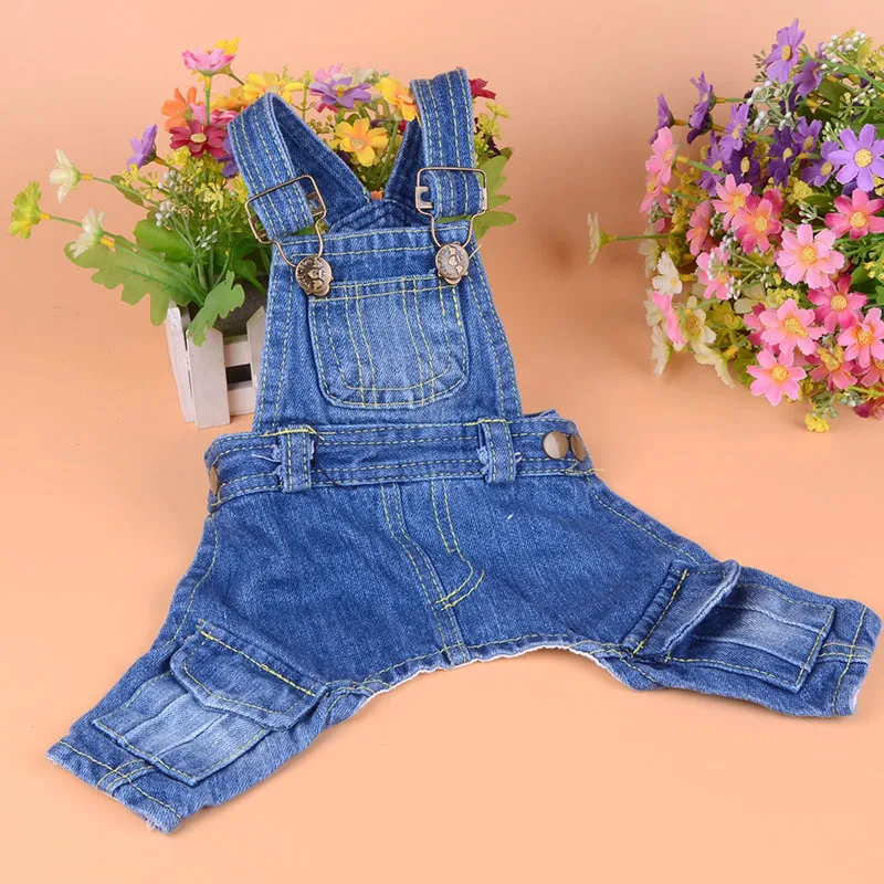 Новый стиль собака одежда Ретро Denim Комбинезоны для женщин и малышек