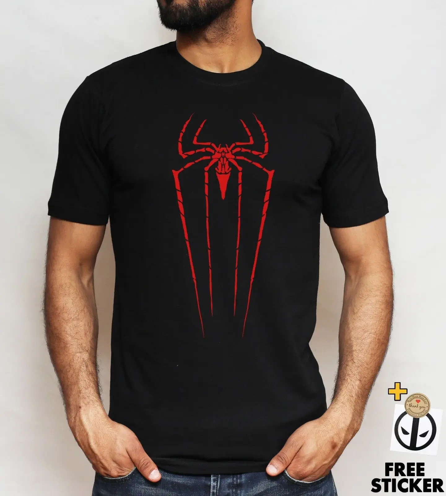 Футболка с логотипом паука крутой супер герой подарок Топ человек S M L XL XXL