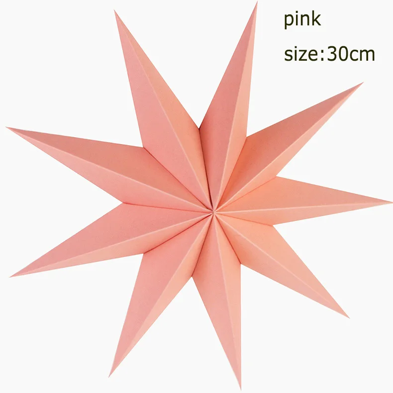 9 angles 30cm pink 1 шт. 60 см Большой DIY семь углов бумажные звезды рождественские украшения для дома висящий Рождественский фонарь оконный камин декор комнаты - Цвет: 9 angles 30cm pink