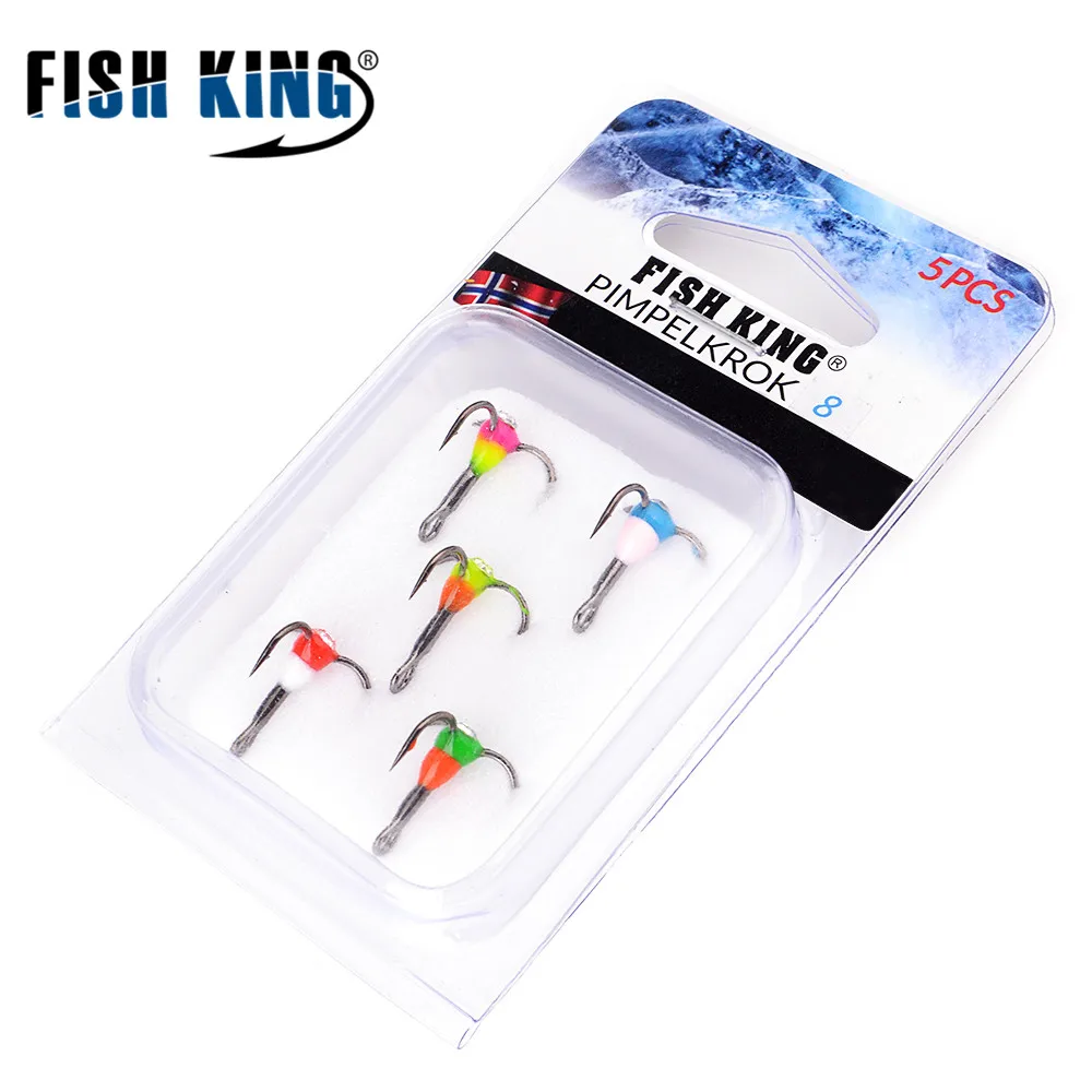 FISH KING зимняя ледяная Рыбалка три якорных крючка приманка мини-металлическая 5 шт.