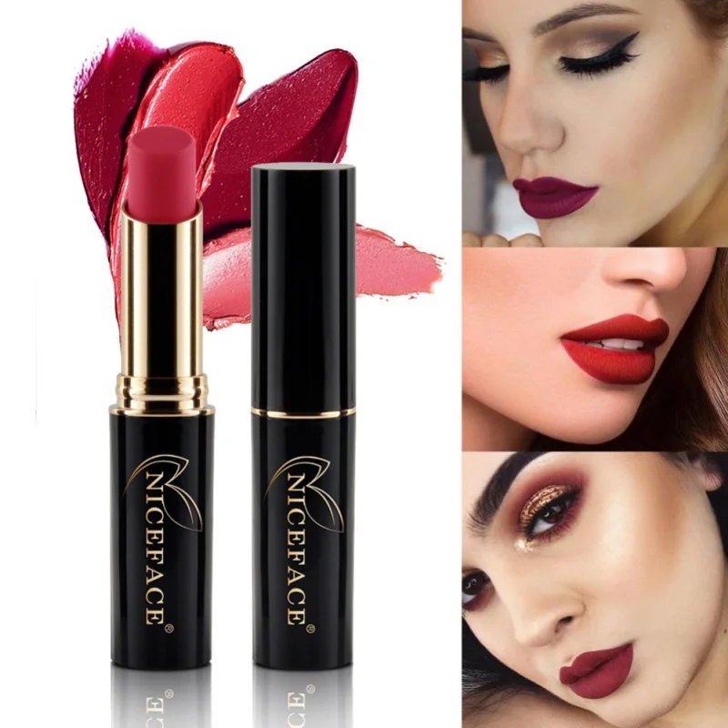 Lips Makeup Waterproof Matte Metallic Lipstick Sexy Long Lasting Smooth Velvet Lip Stick Make Up Batom Beauty Cosmetic |