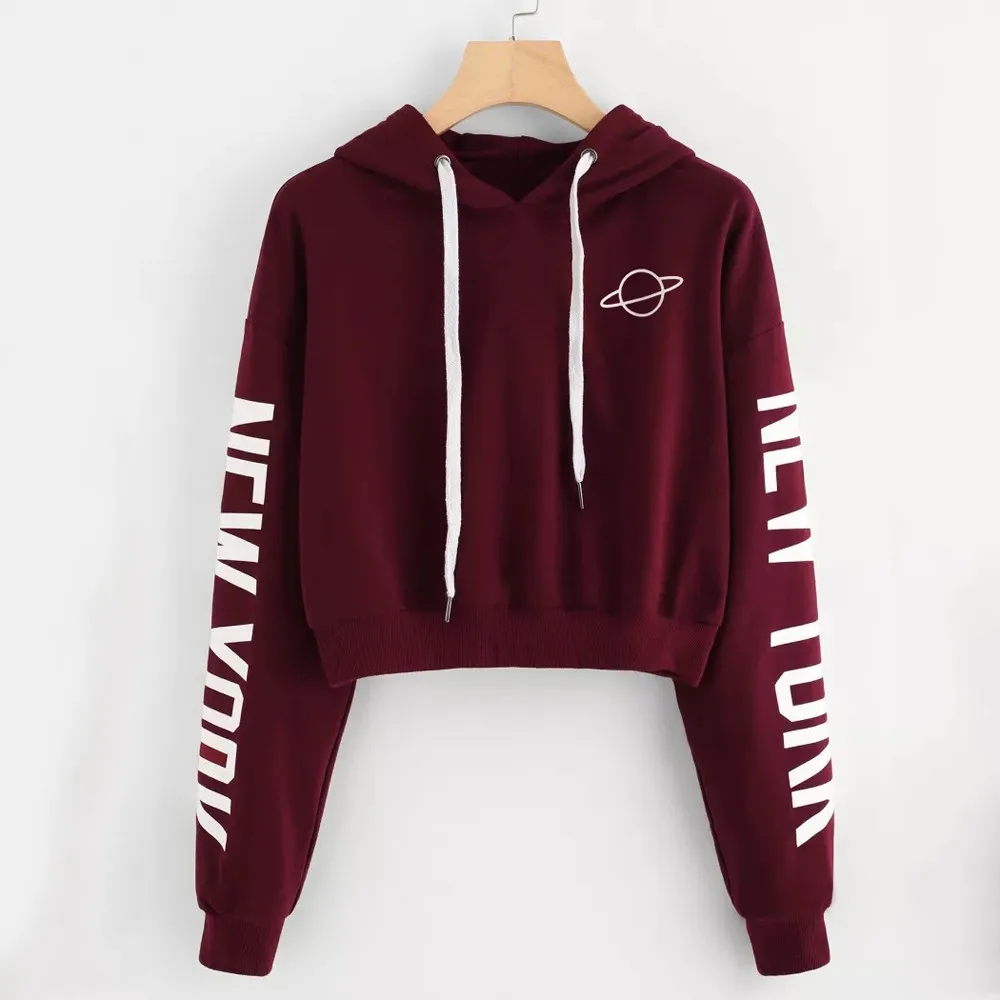 Womens Autumn Long Sleeve Hoodie Sweatshirt Letters Hooded Pullover Tops Blouse Las Mujeres Sweetshirts Спортивный Костюм Женск