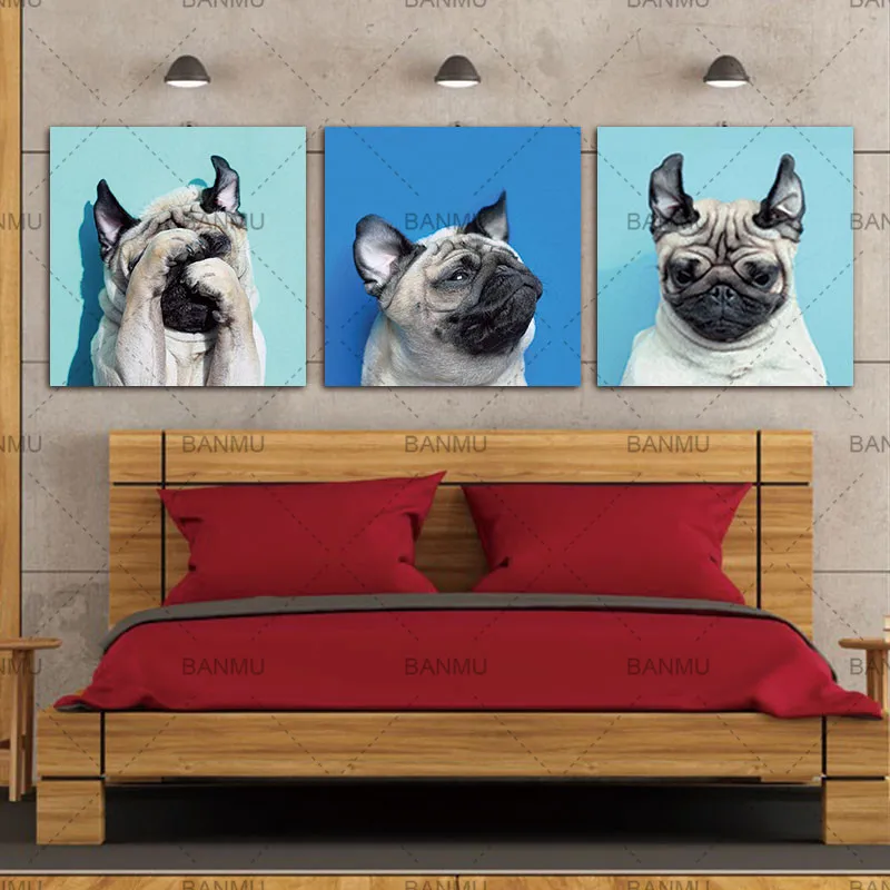 Животные серии мир 13 Мопсов щенок Современные Холст художественные картины