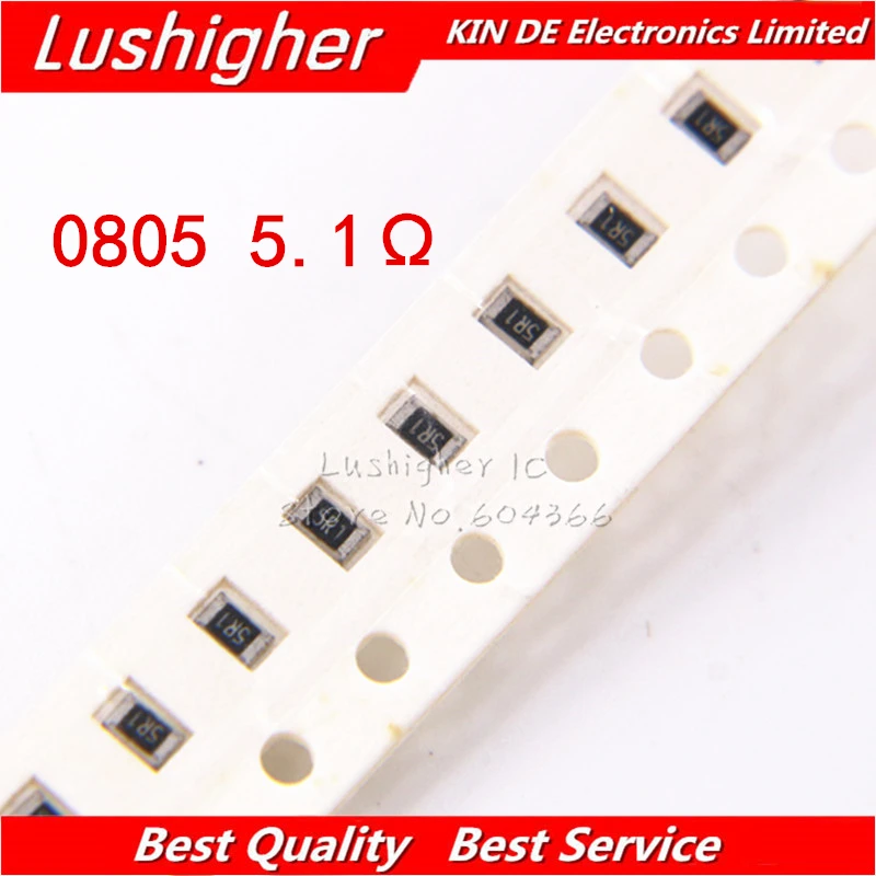 100 шт. резистор 0805 SMD 5% Ом 5R1 5R10|Резисторы| |