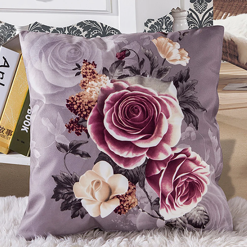 Printing Dyeing Peony Soft Throw Pillow Case Cushion Cover Sofa Bed Home Decor | Дом и сад