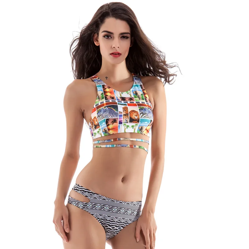 2017 Новый Треугольник Бикини Из Двух Частей Купальник тропический купальник