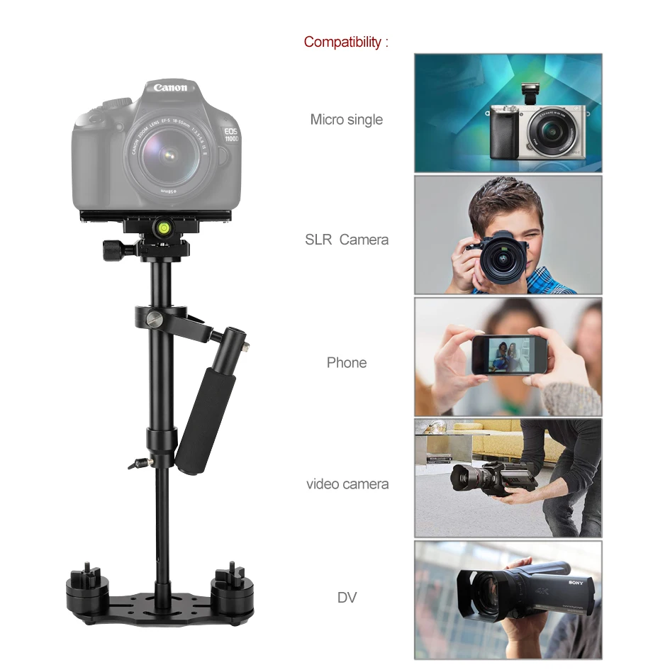 ALUMOTECH S40 Steadycam S-40 + Plus 1 3 кг 40 см алюминиевый ручной Стабилизатор Steadicam DSLR