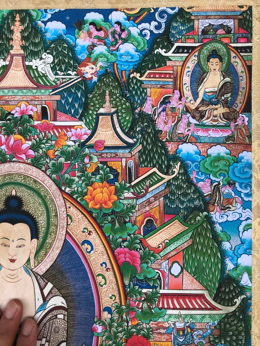 Chinese Tibetan Buddhist Thangka Buddhism God portrait | Дом и сад