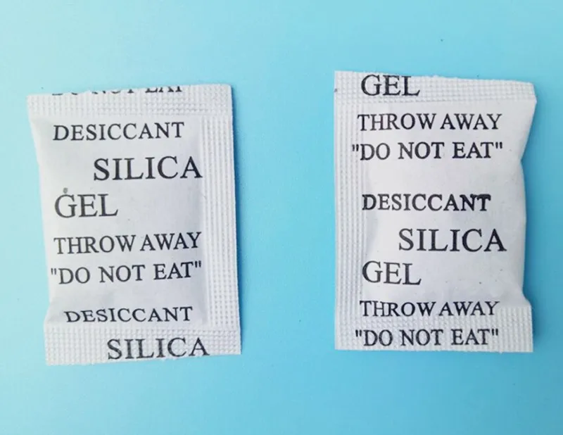 50/100 Packs 1g Non-Toxic Silica Gel Desiccant Damp Dehumidifier Room Kitchen Clothes Food Storage Moisture Absorber Bags