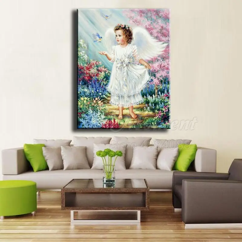 Ever Moment Diamond Painting Girl Angle Tree Flower Handmade Picture Of Rhinestone Mosaic Embroidery Cross Stitch 3F1735 | Дом и сад