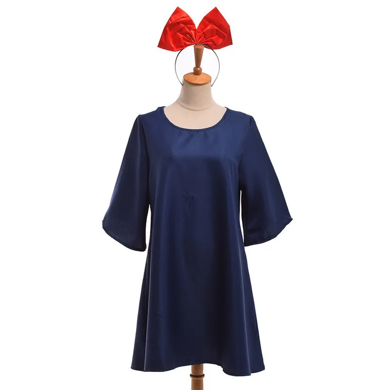 Anime Ghibli Kiki's Delivery Service Cosplay Costume Blue Dress Halloween Fancy Dress Headwear