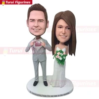 custom bobble head personalized wedding cake topper clay figurines based on customers photo wedding topper wedding gifts weddin