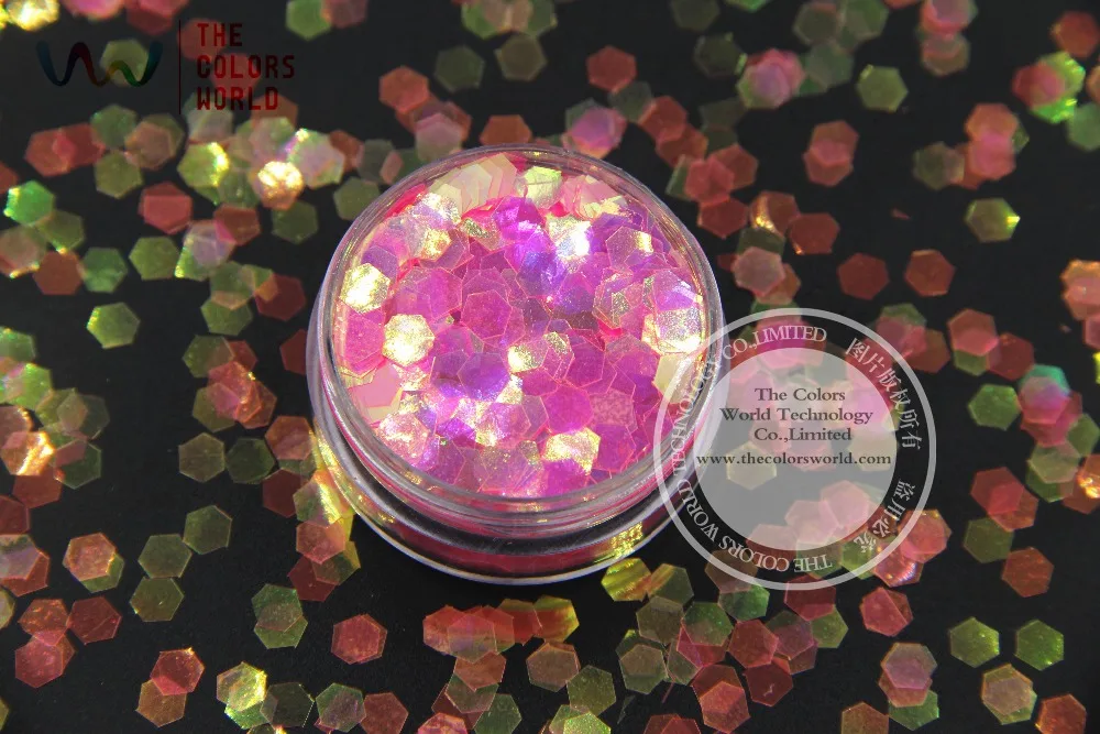 TCR339 американская фантазия Радужный Розовый цвет Шестигранная форма 5 мм размер