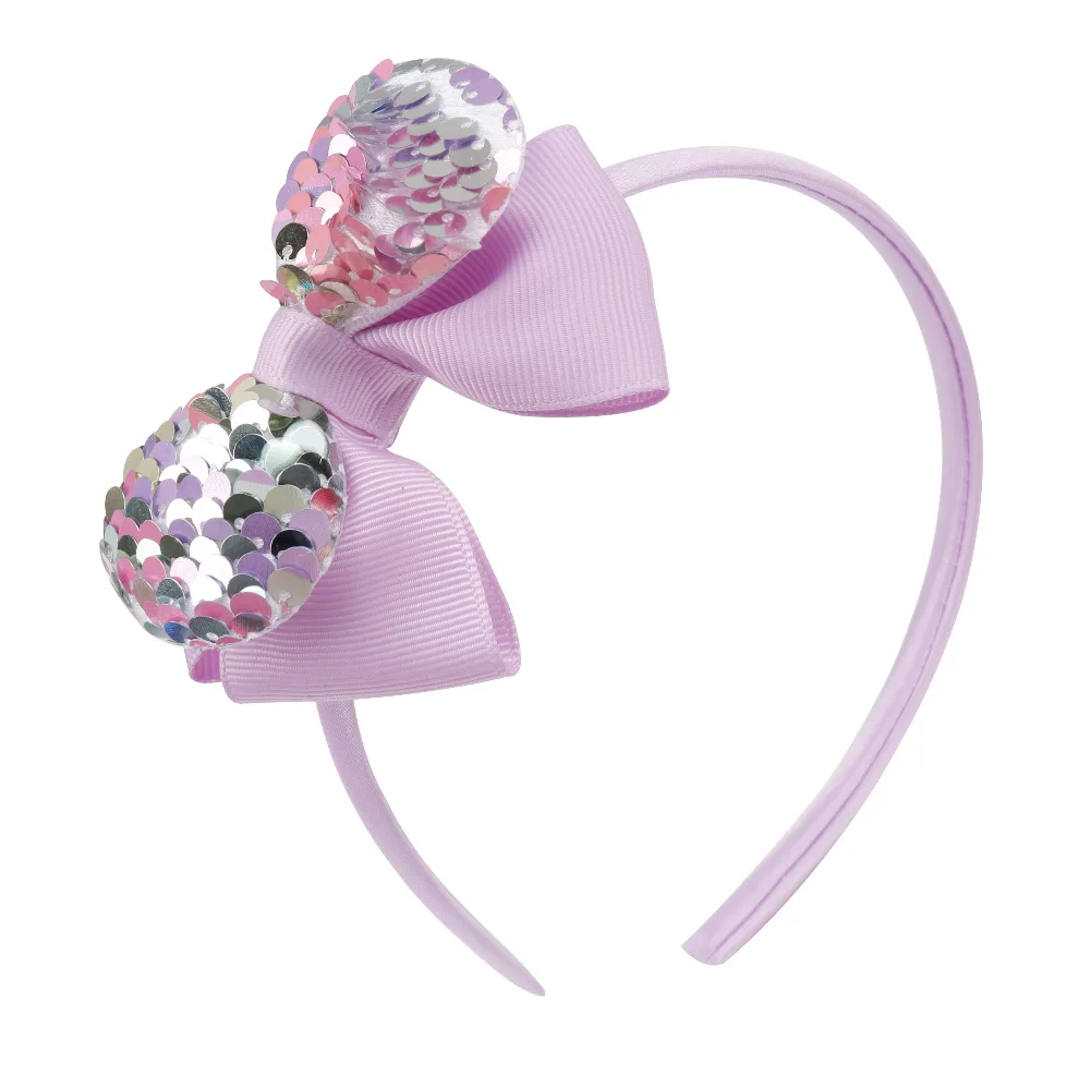 

Oaoleer Hair Accessories Hair Bands Headbands for Girls Layers Ribbon Hairband 8 Pcs/Lot 5 Inch Reversible Sequin Bow Hair Band