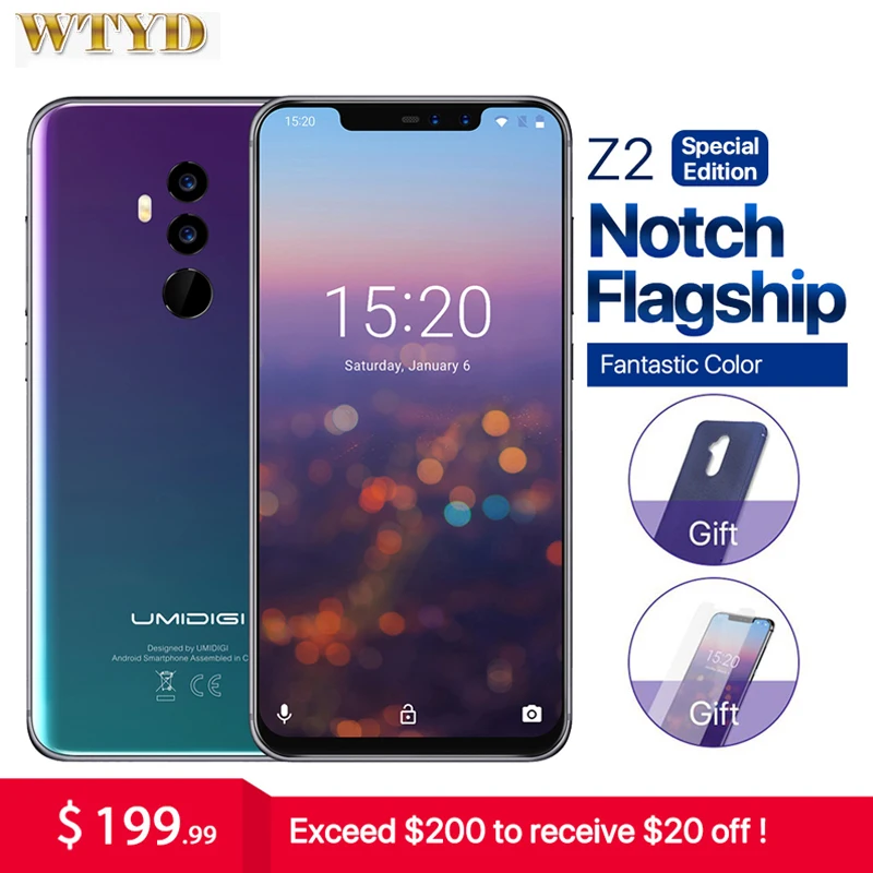 Umidigi Z2 Special Edition глобальная версия мобильный телефон 4G смартфон Android 8 1 4 Гб + 64 Helio P23