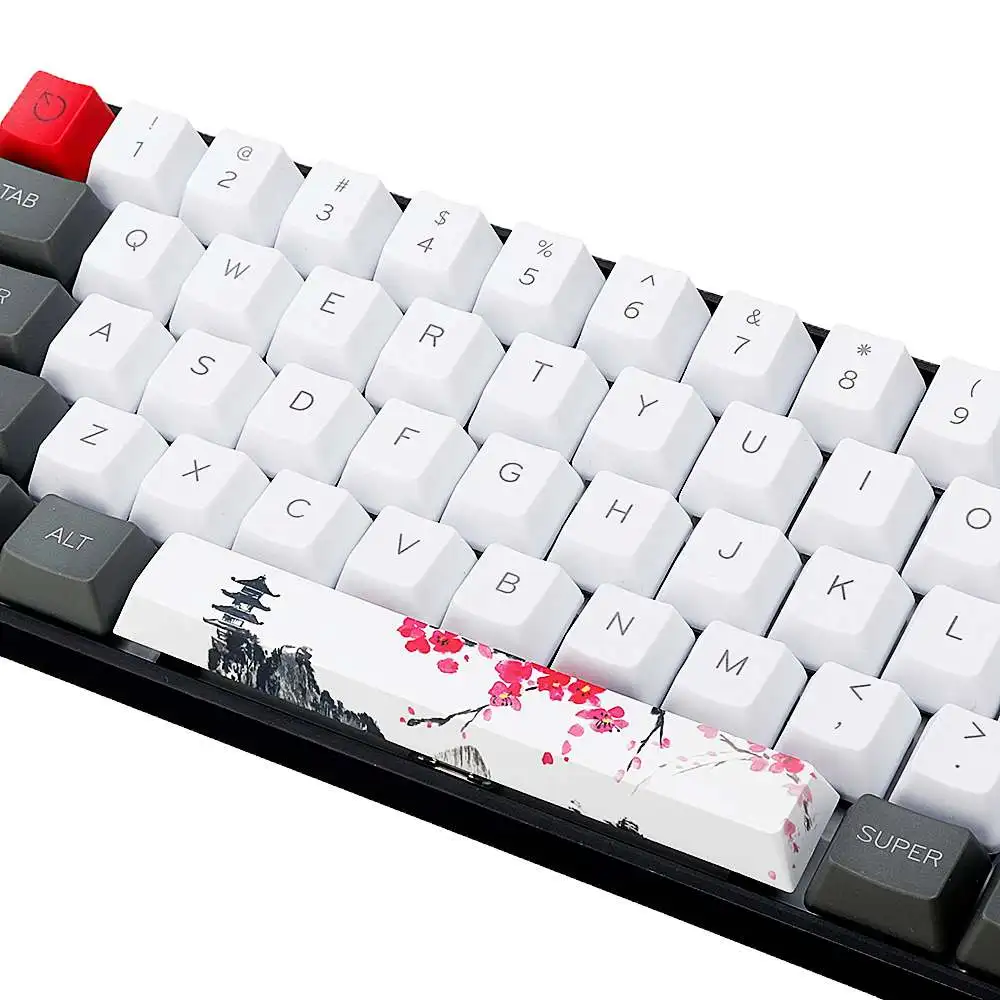 Пятисторонняя Dyesub PBT пагода Цветущая Слива пробел 6.25u Новинка Keycap