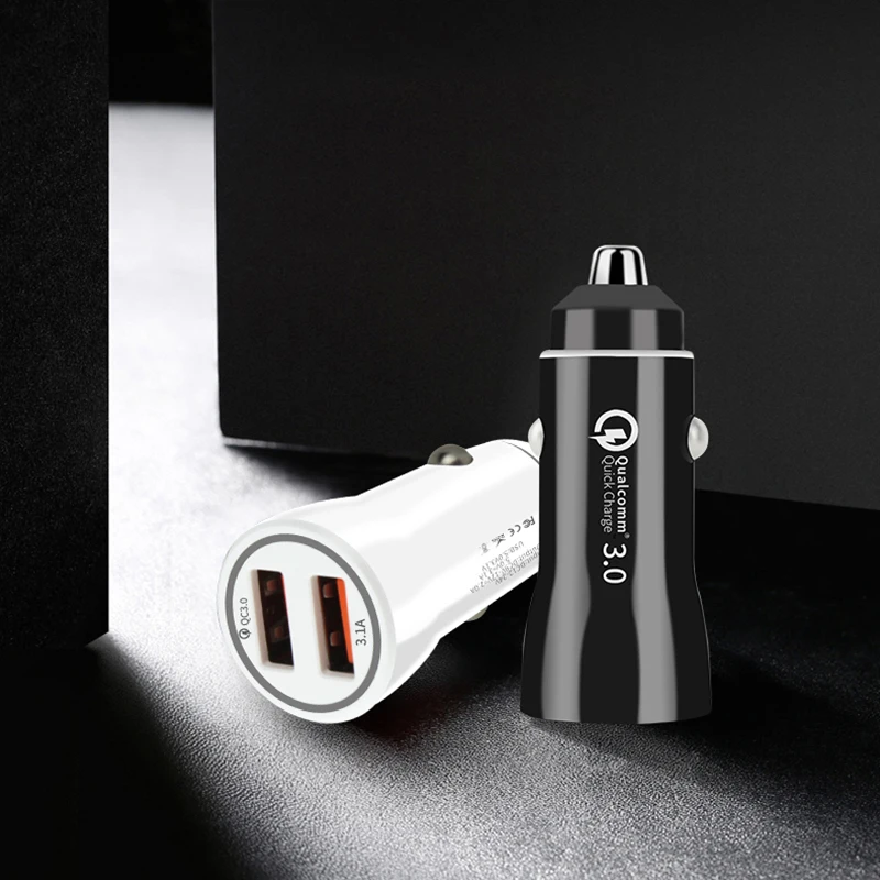 Автомобильное зарядное устройство Quick Charge 3 0 с двумя USB портами универсальное