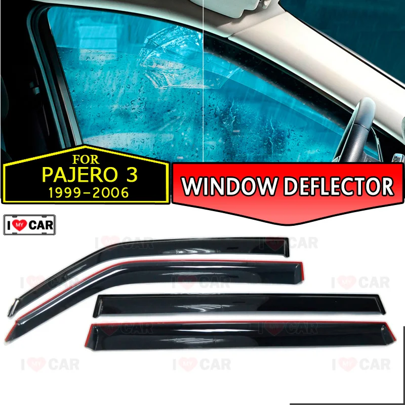Оконный дефлектор для Mitsubishi Pajero 3 1999 2006 автомобильный оконный ветрозащитный