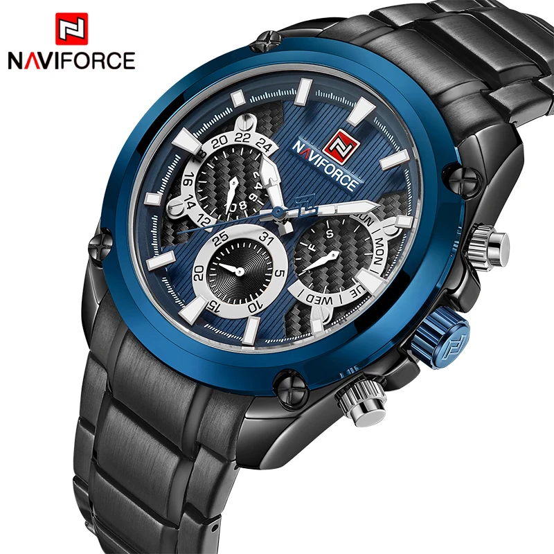 NAVIFORCE мужские часы лучший бренд класса люкс Мода Спорт мульти функция кварцевые