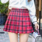 Юбка женская плиссированная в клетку, модная повседневная свободная мини-юбка-трапеция в Корейском стиле, Милая юбка с завышенной талией, 2021